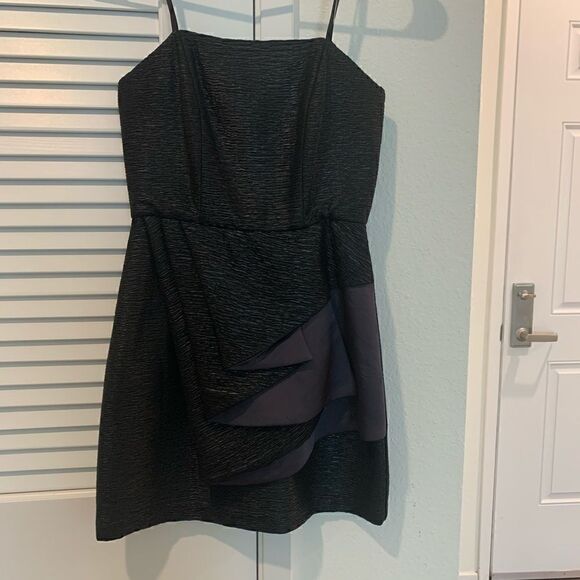 BCBGeneration Black Strapless Draped Front Dress - Picture 3 of 6